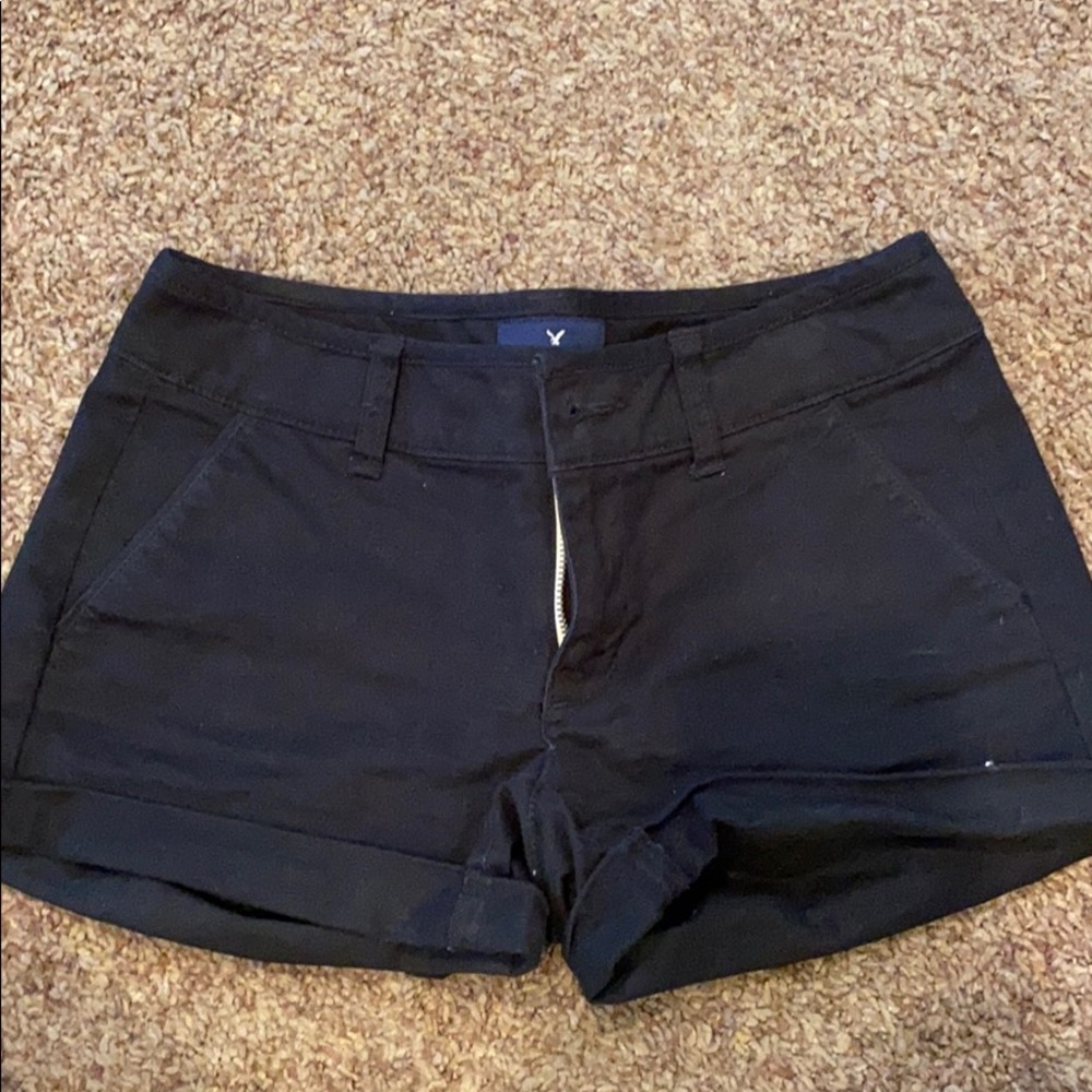 Black jean shorts